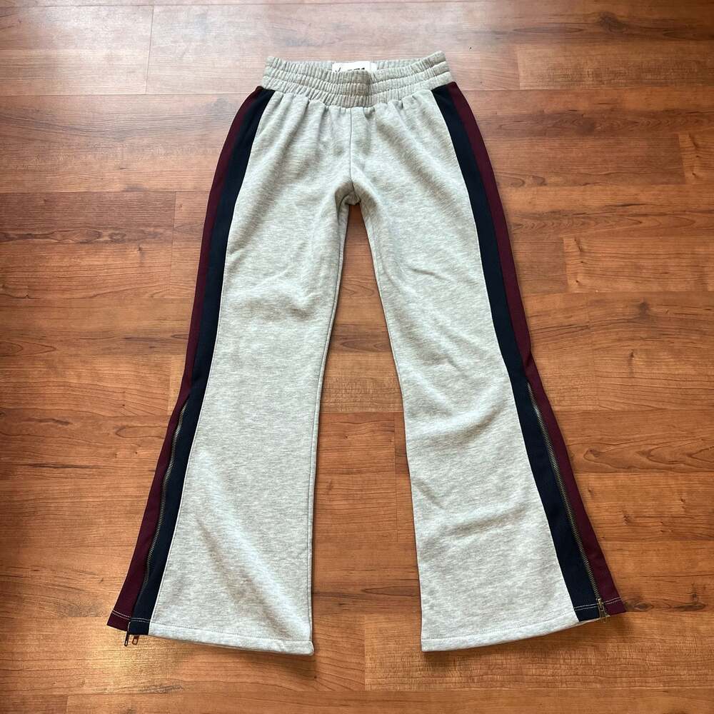 AYDA Grey Sweatpants Wide Leg Flare Track Pants Side Stripe Size Small